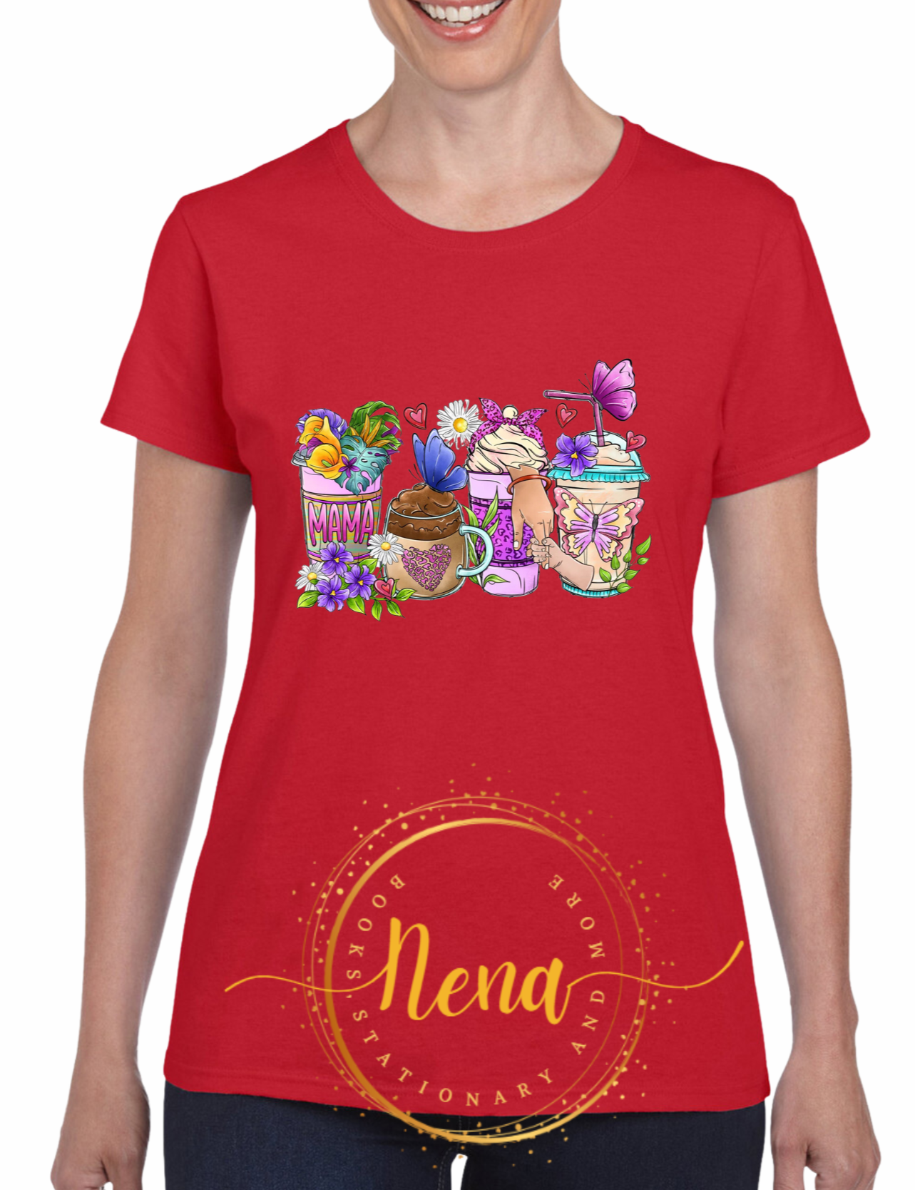 T-shirt en coton épais pour dames - MAMA DTV Print