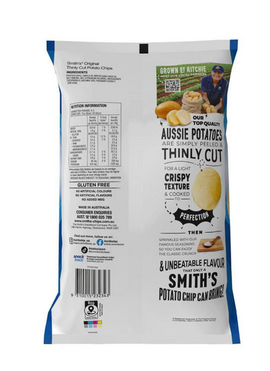 Smith's Thinly Cut Potato Chips Share Pack Original | 175g
