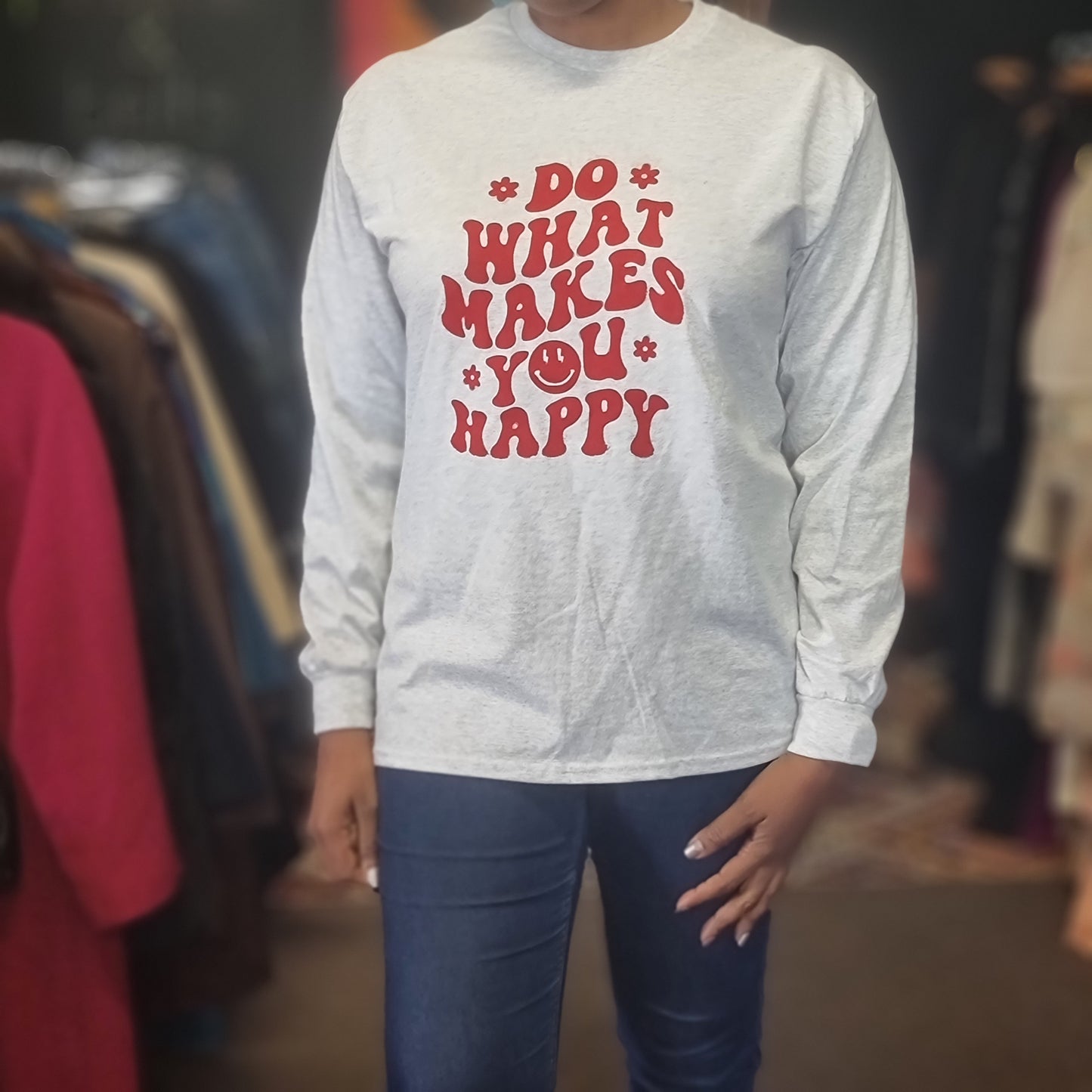 FAITES CE QUI VOUS REND HEUREUX - T-shirt unisexe à manches longues pour adultes