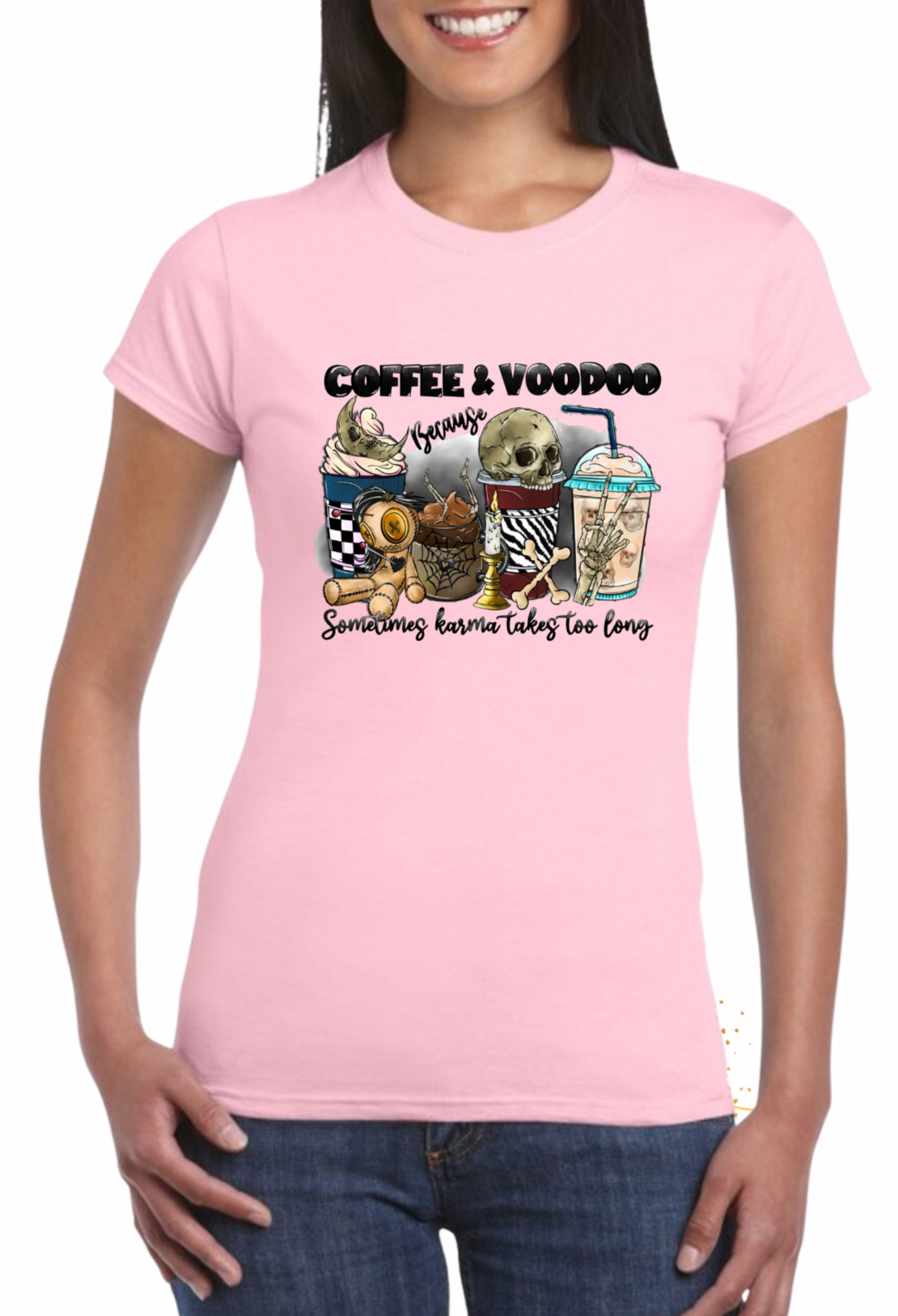 Coffee and Voodoo DTV Print Ladies T-shirt