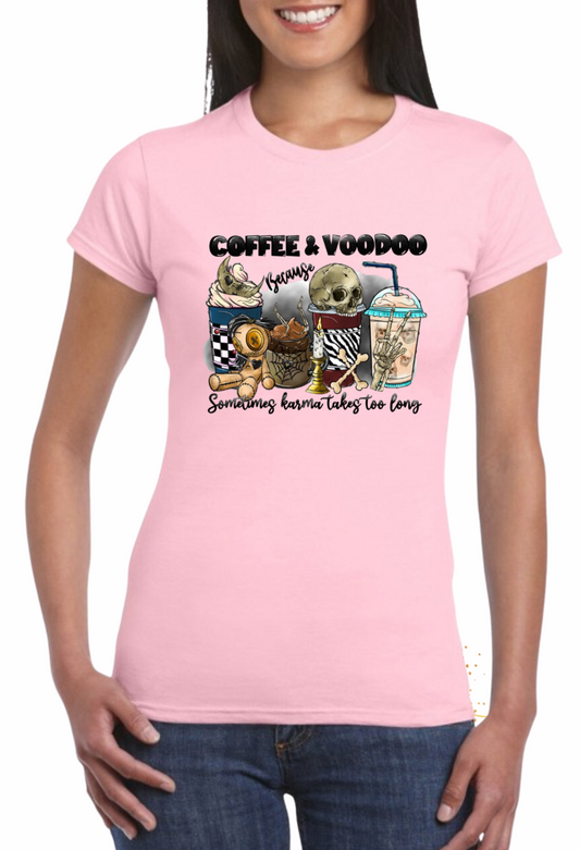 Coffee and Voodoo DTV Print Ladies T-shirt