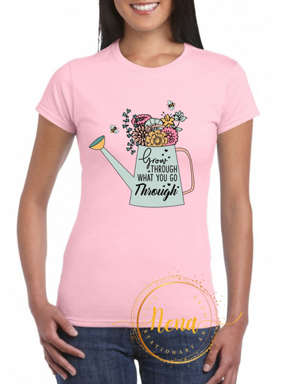 Ladies Soft Style T-shirt - Grow through what you go through DTV Print