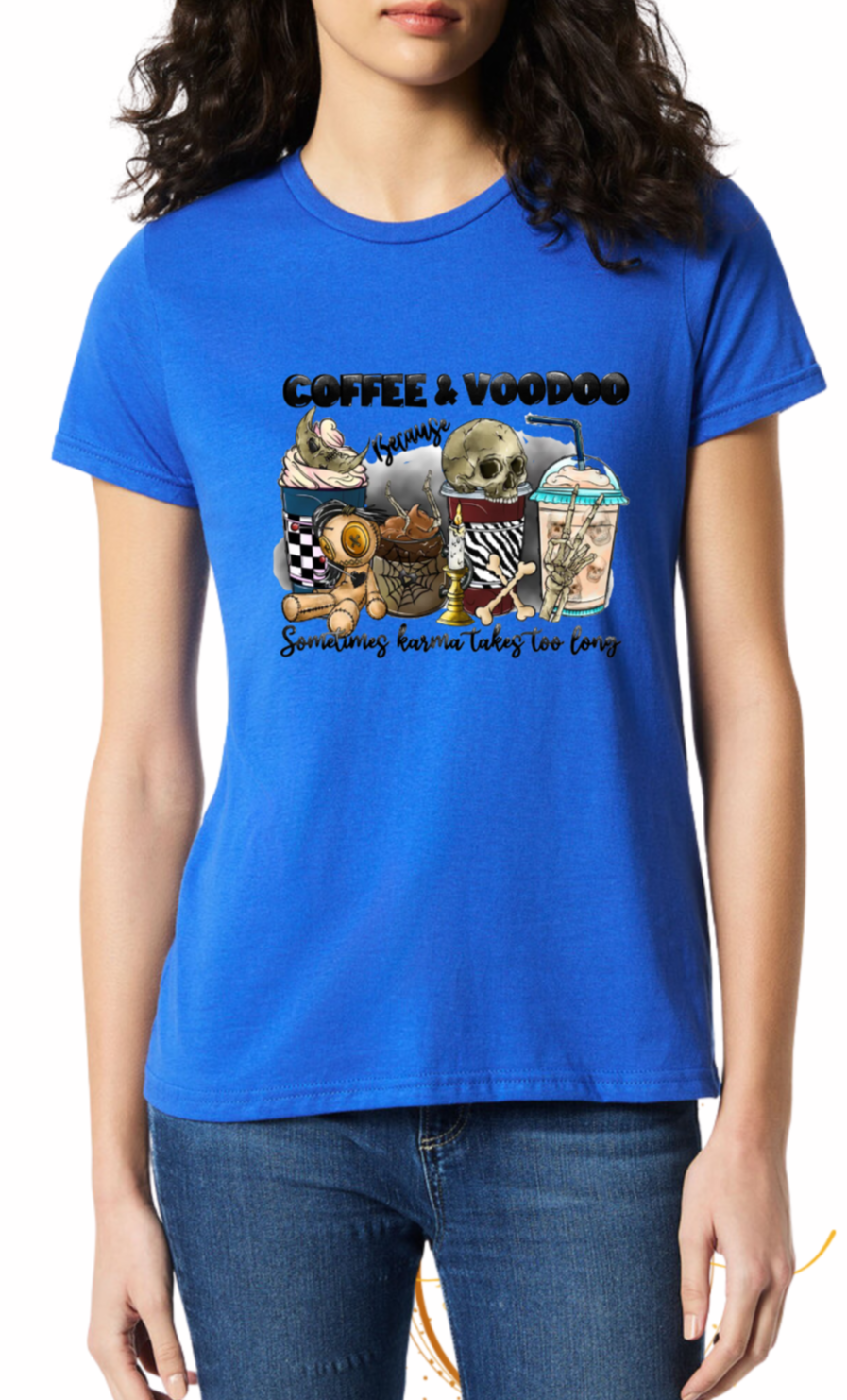 Coffee and Voodoo DTV Print Ladies T-shirt