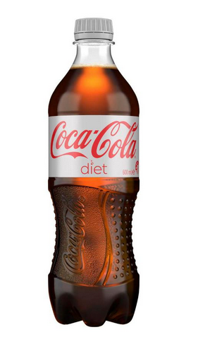 Diet Coke bottle with Coca-Cola logo on a white background