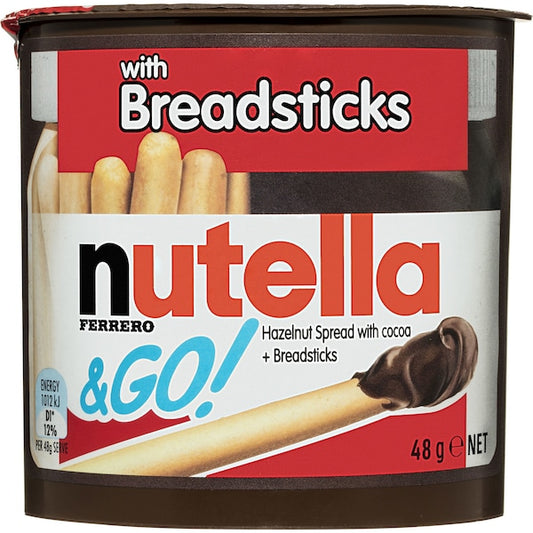 Nutella Hazelnut Chocolate Spread With Breadsticks 48g