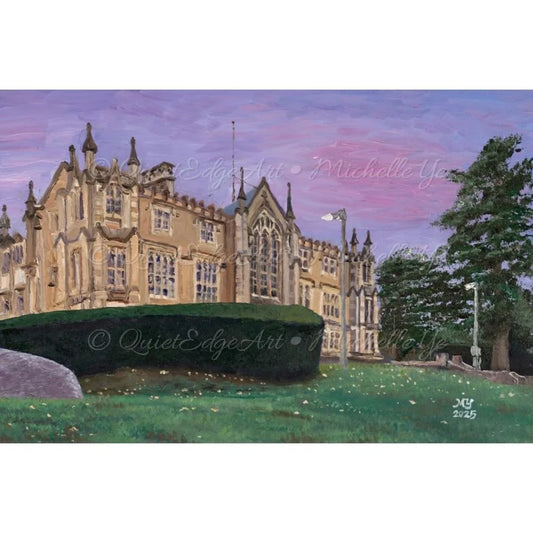 A5 Unframed Art Print - Hobart Domain House in Violet Skies, Tasmania