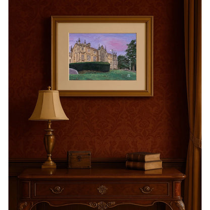 A5 Unframed Art Print - Hobart Domain House in Violet Skies, Tasmania