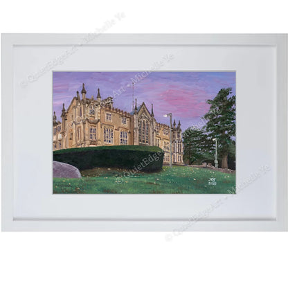 A5 Unframed Art Print - Hobart Domain House in Violet Skies, Tasmania