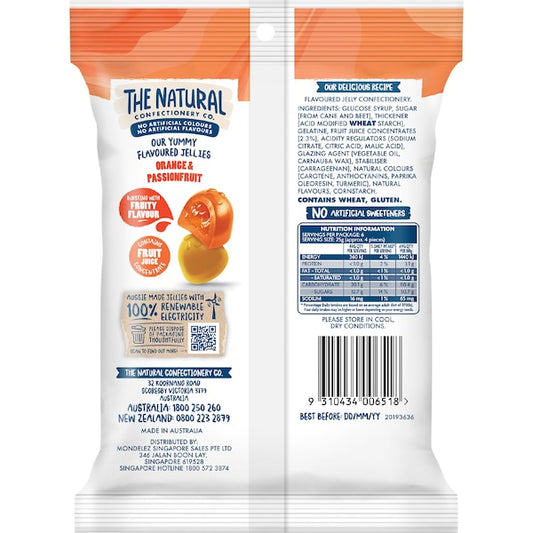 The Natural Confectionery Co. Juicy Bursts Lollies Orange & Passionfruit 150g