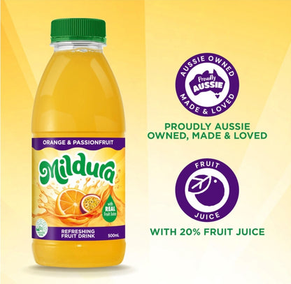 Mildura Orange & Passionfruit Drink 500ml