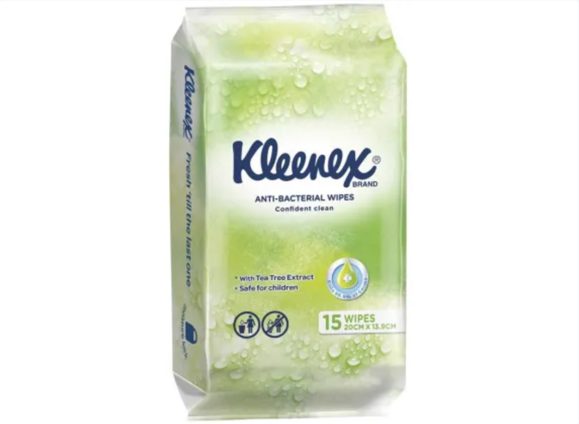 Kleenex 15 Sheet Anti-Bacterial Wet Wipe Pack