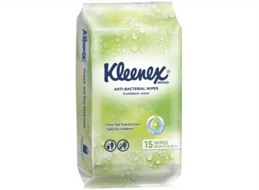 Kleenex 15 Sheet Anti-Bacterial Wet Wipe Pack