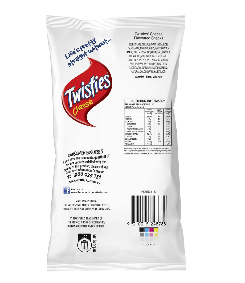 Twisties Cheese Snacks 90g