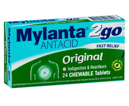 Mylanta 2Go Antacid Original 24 Chewable Tablets