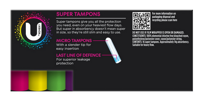 U by Kotex Tampons Super 16 Pack