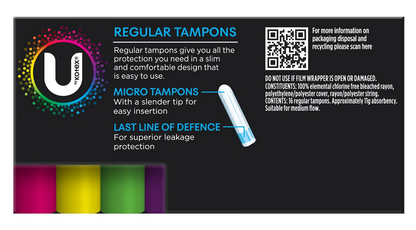 U by Kotex Tampons Regular 16 Pack