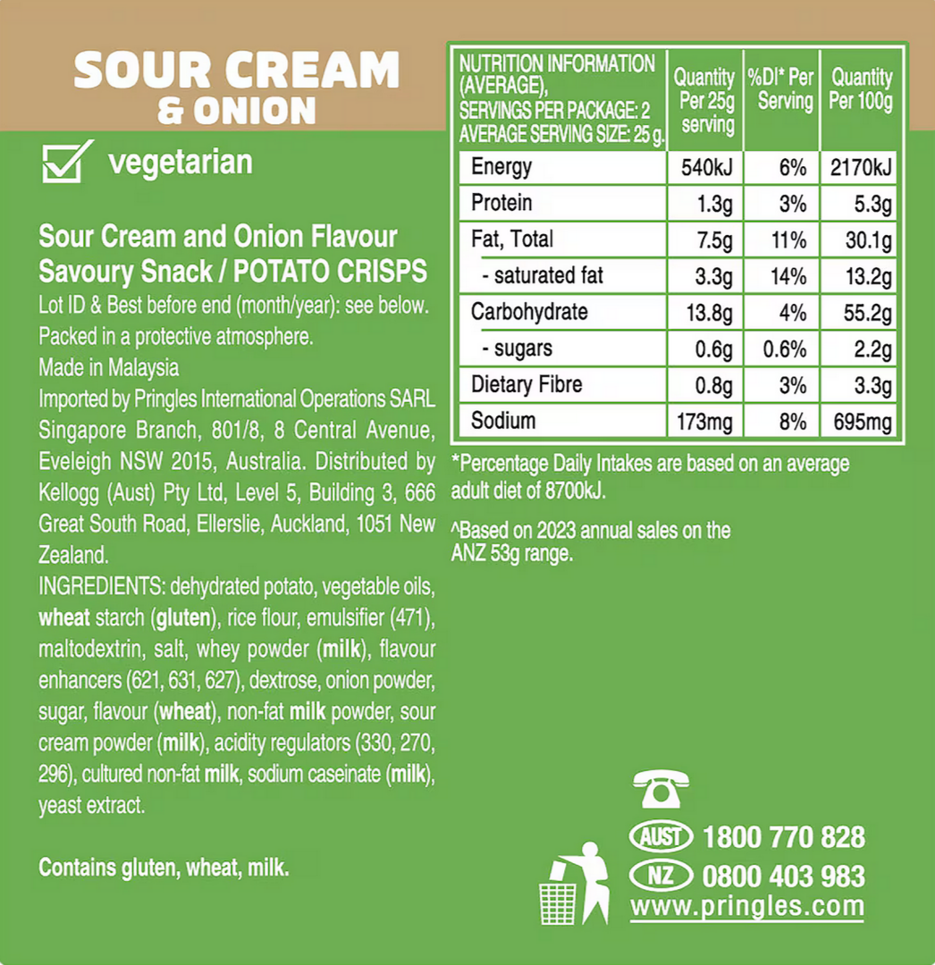 Pringles® Sour Cream & Onion 53g