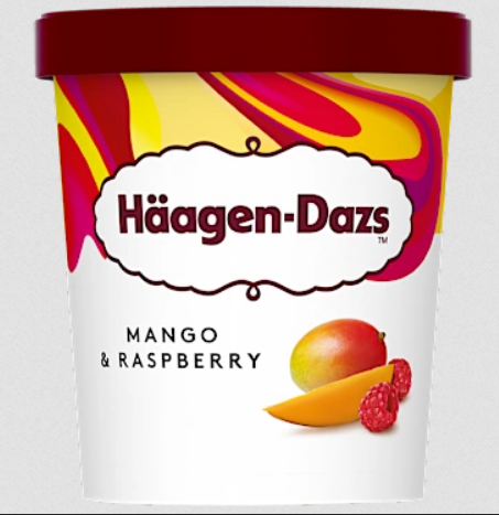 Häagen-Dazs Mango ice cream with raspberry swirl 95ml