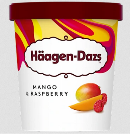 Häagen-Dazs Mango ice cream with raspberry swirl 95ml