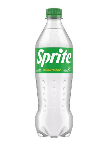 Sprite bottle with green cap and label on a white background