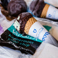 Valhalla ice cream cone with chocolate topping and visible packaging