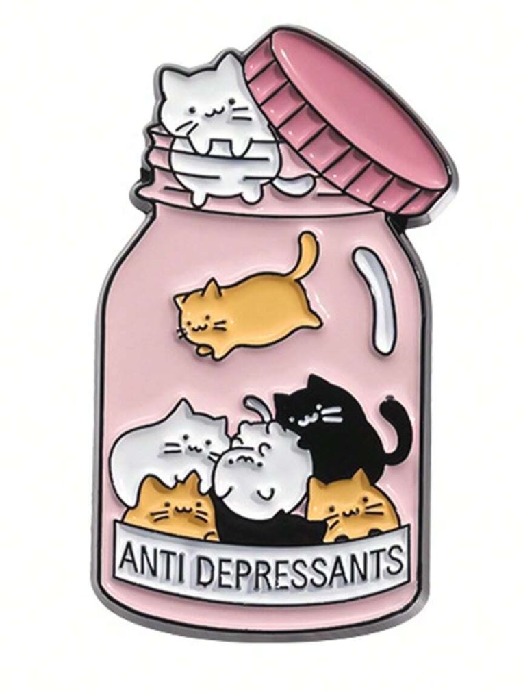 Cats Are My Antidepressants Enamel Pin