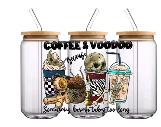 Coffee and Voodoo 3D UV Design on 16oz Tumbler