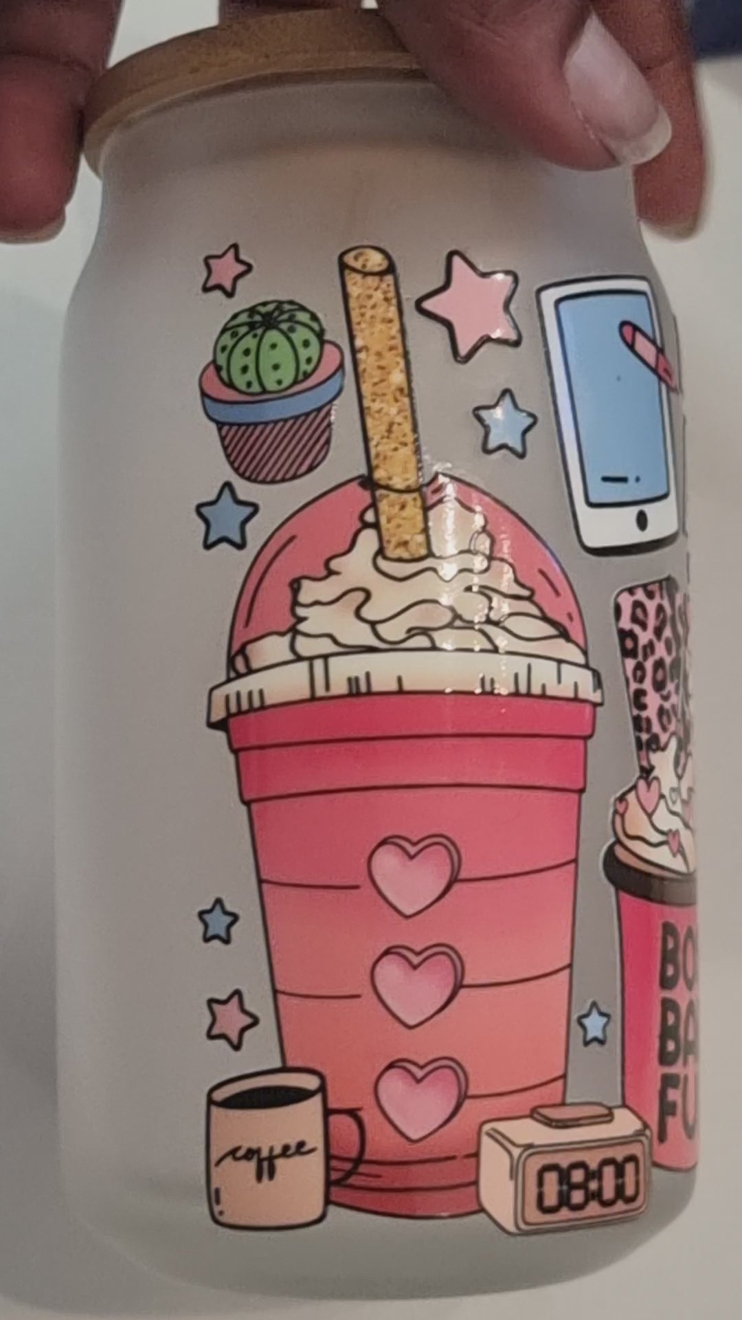 Boss Babe Fuel 3D UV Design on 16oz Tumbler