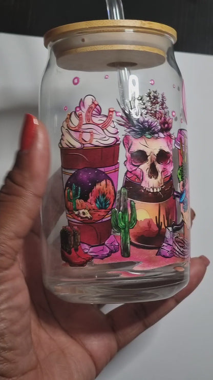 Purple Skull 3D UV Design on 16oz Tumbler