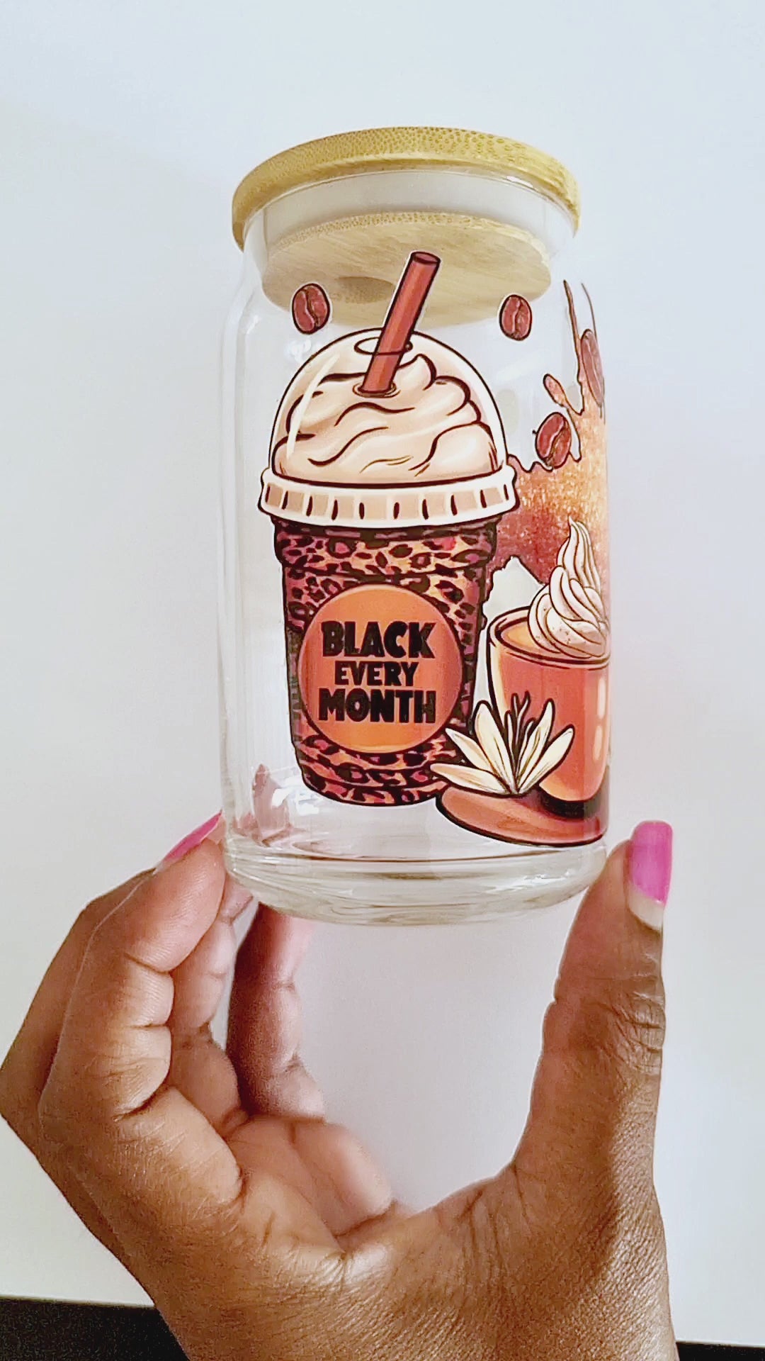 Black Every Month 3D UV Design on 16oz Tumbler