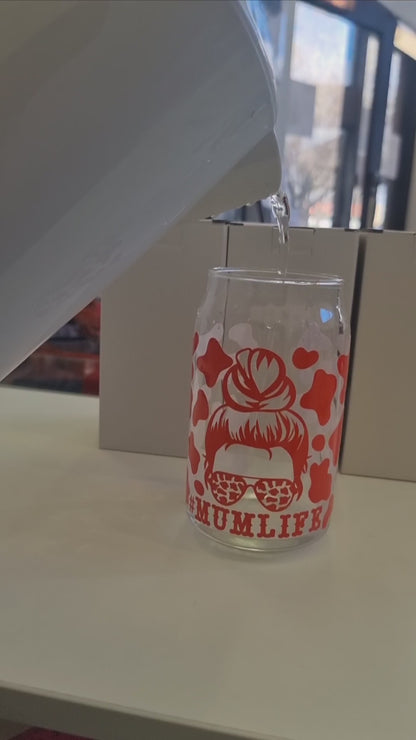 #Mumlife 16oz Glass Tumbler with Reusable Straw