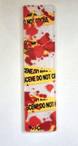 Crime Scene Tape And Blood Drip Design Acrylic Bookmark