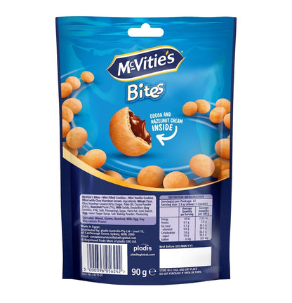 McVitie's Bites Mini Cookies Vanilla filled with Cocoa & Hazelnut Cream 90g