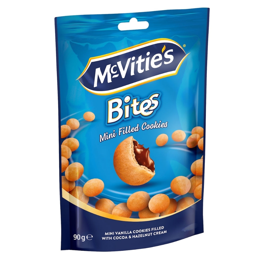 McVitie's Bites Mini Cookies Vanilla filled with Cocoa & Hazelnut Cream 90g