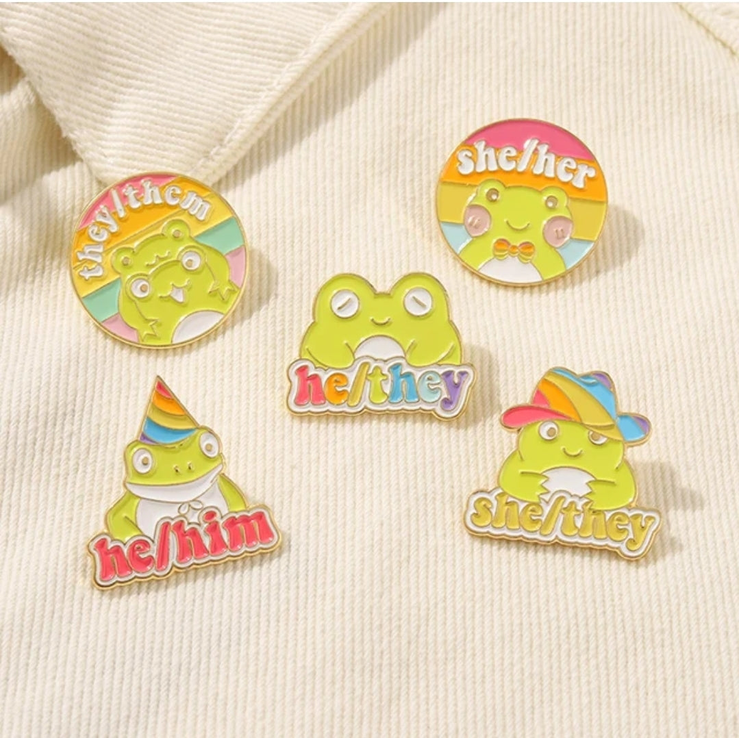 Pronoun Enamel Pins