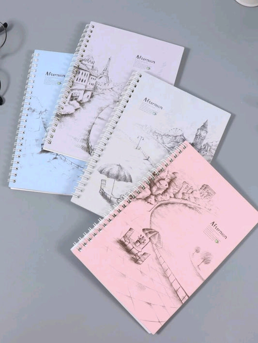 Scenery pattern spiral notebook