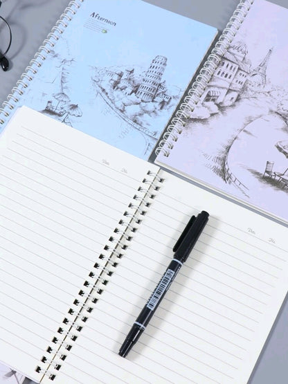 Scenery pattern spiral notebook