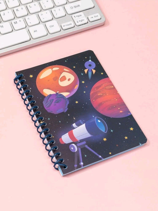 Outer space pattern spiral notebook